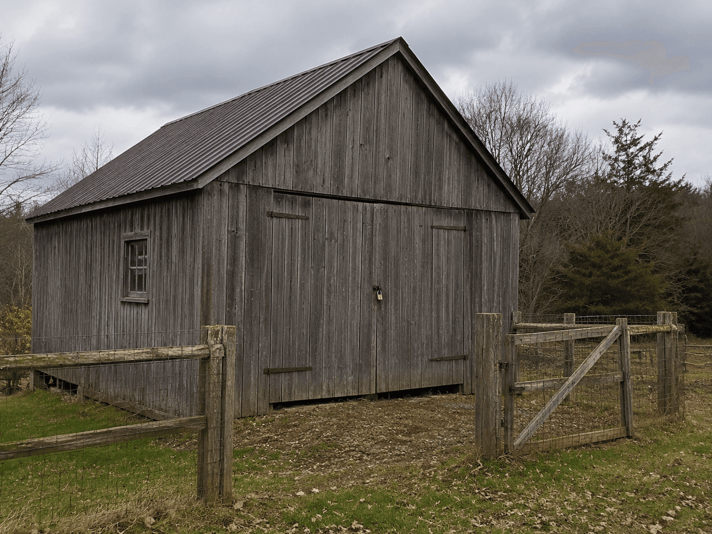 Inside the barn