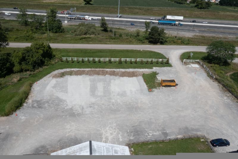 Gated industrial yard parking for vans or trailers