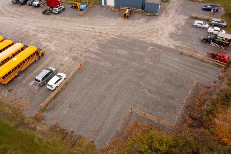 Gated industrial yard parking for vans or trailers