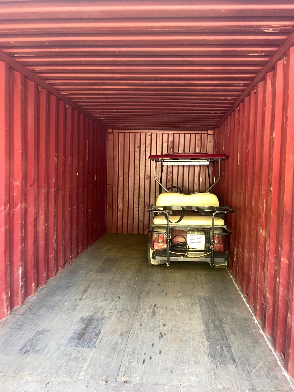 Indoor winter storage for golf carts with power