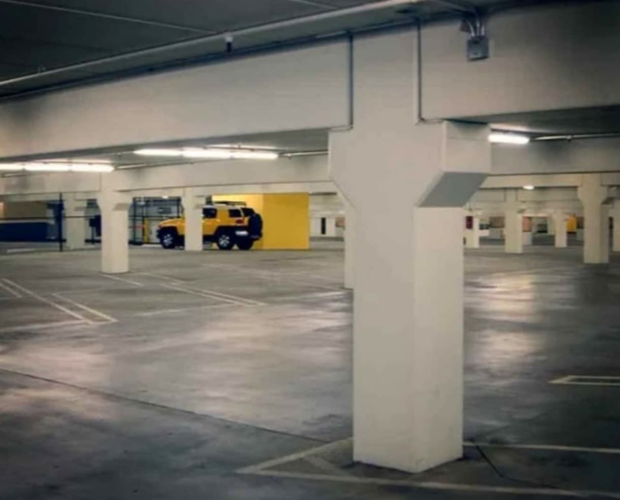 Underground garage parking spot for car or motorcycle