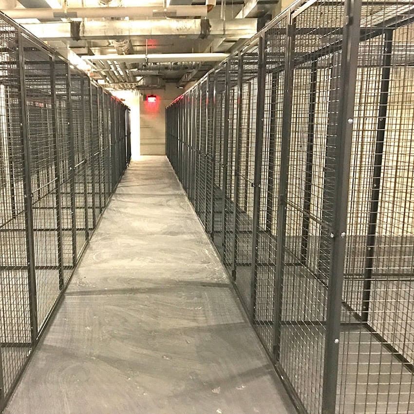 Double-sized indoor storage locker