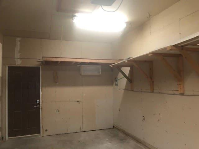 Detached garage for vehicle storage or workspace