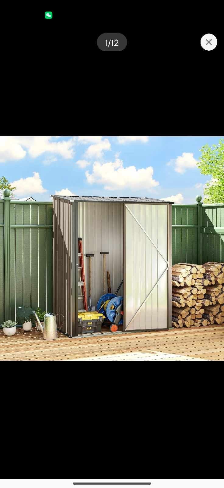 Small outdoor steel storage shed for rent