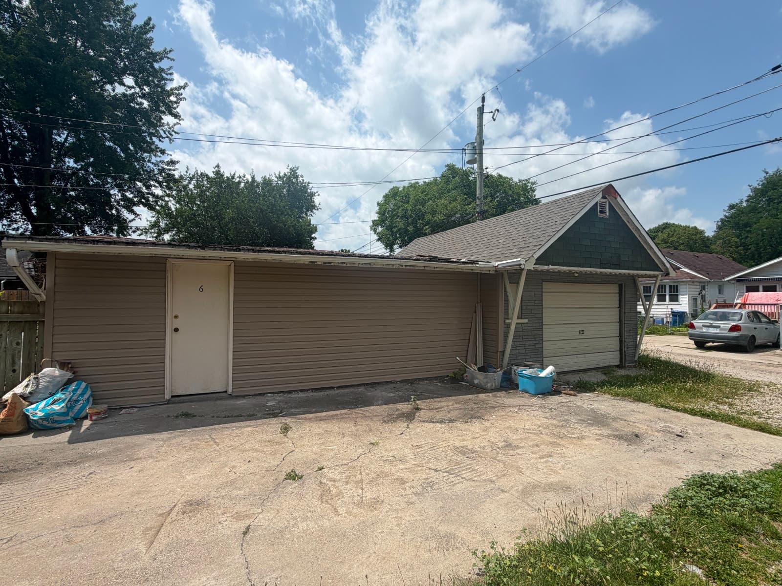 Renovated garage for storage or light work use
