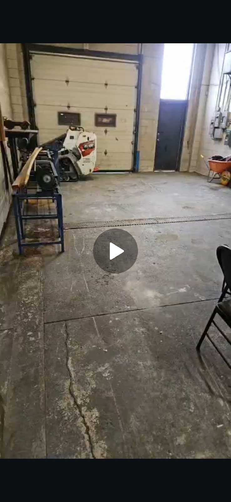 500 sq ft shared warehouse space with drive-in dock access