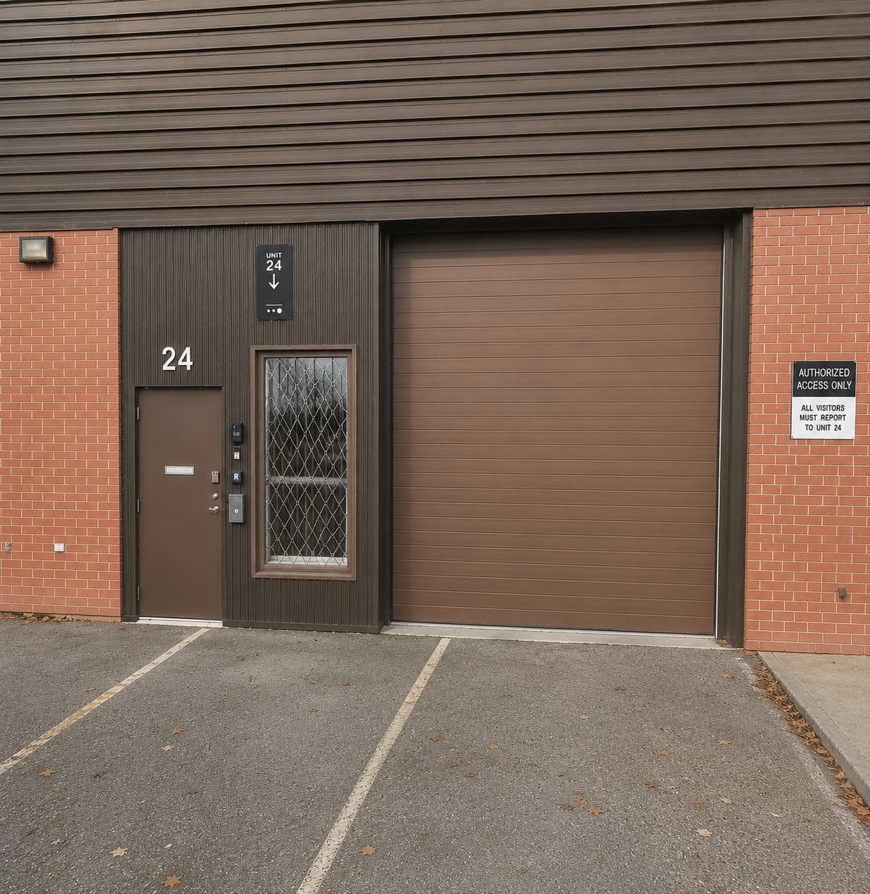 1,500 sqft warehouse bay with drive-in door