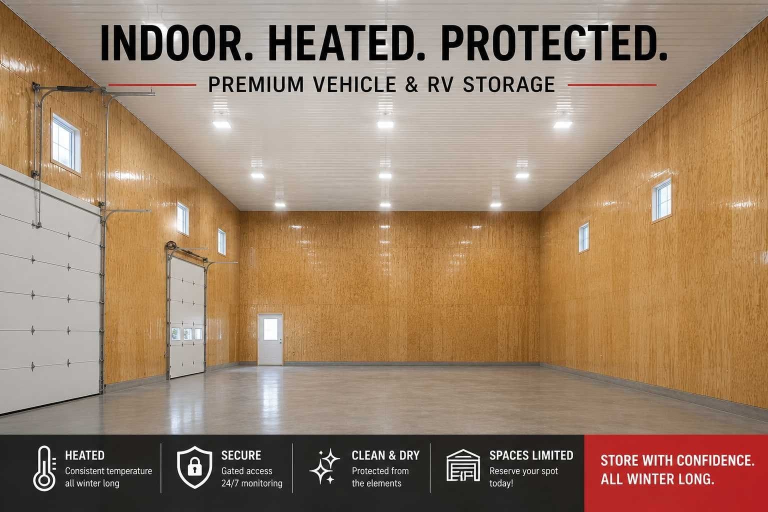 Heated seasonal vehicle storage near Owen Sound