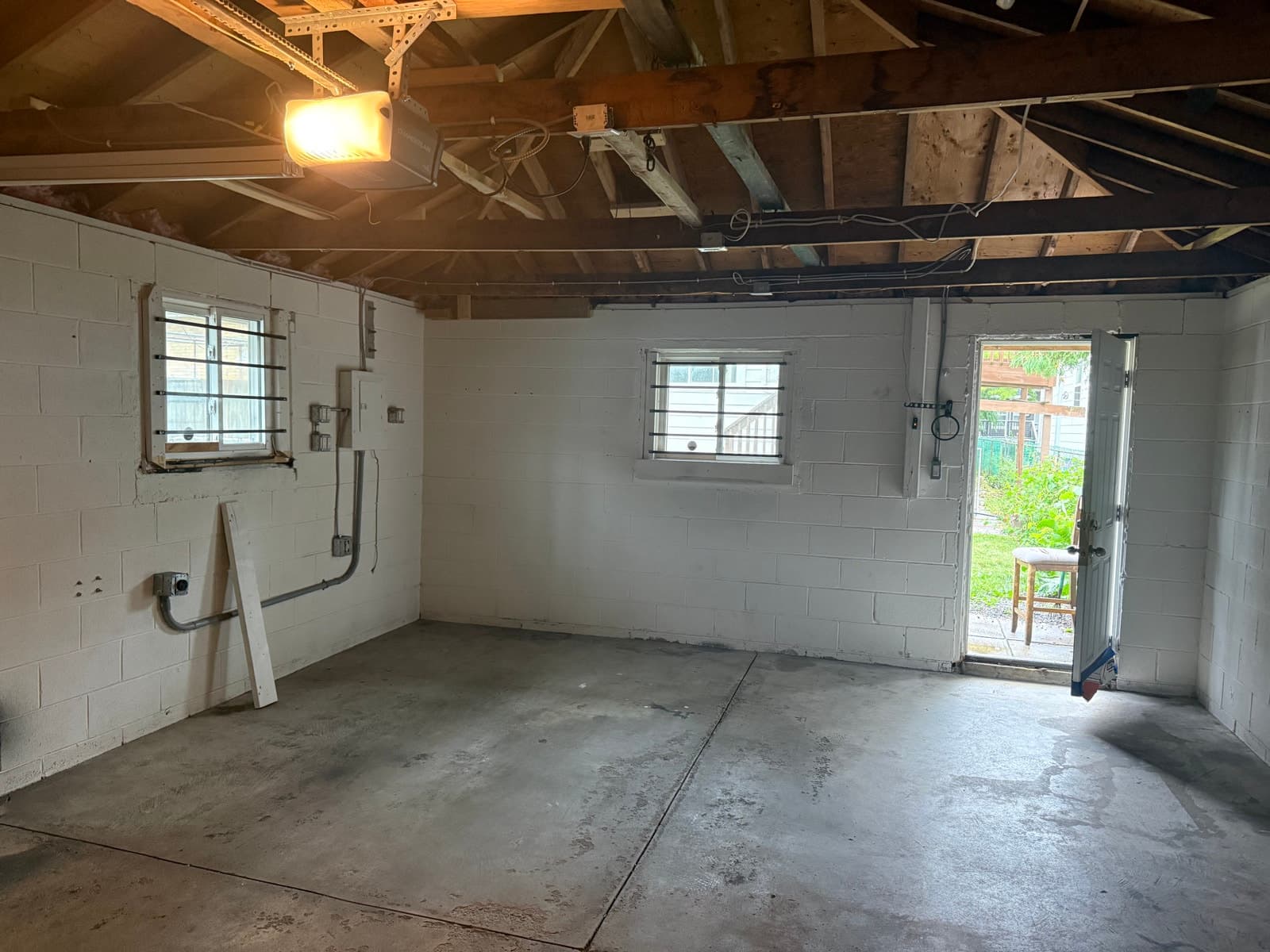 Private garage for storage or small workshop