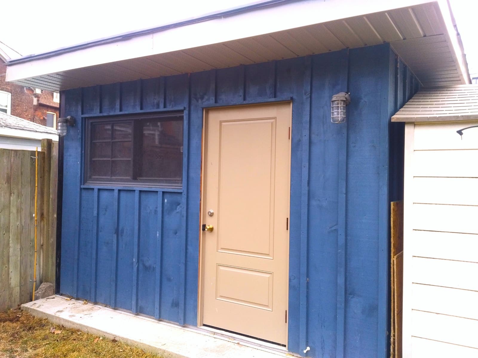 Insulated backyard shed for storage in Junction West