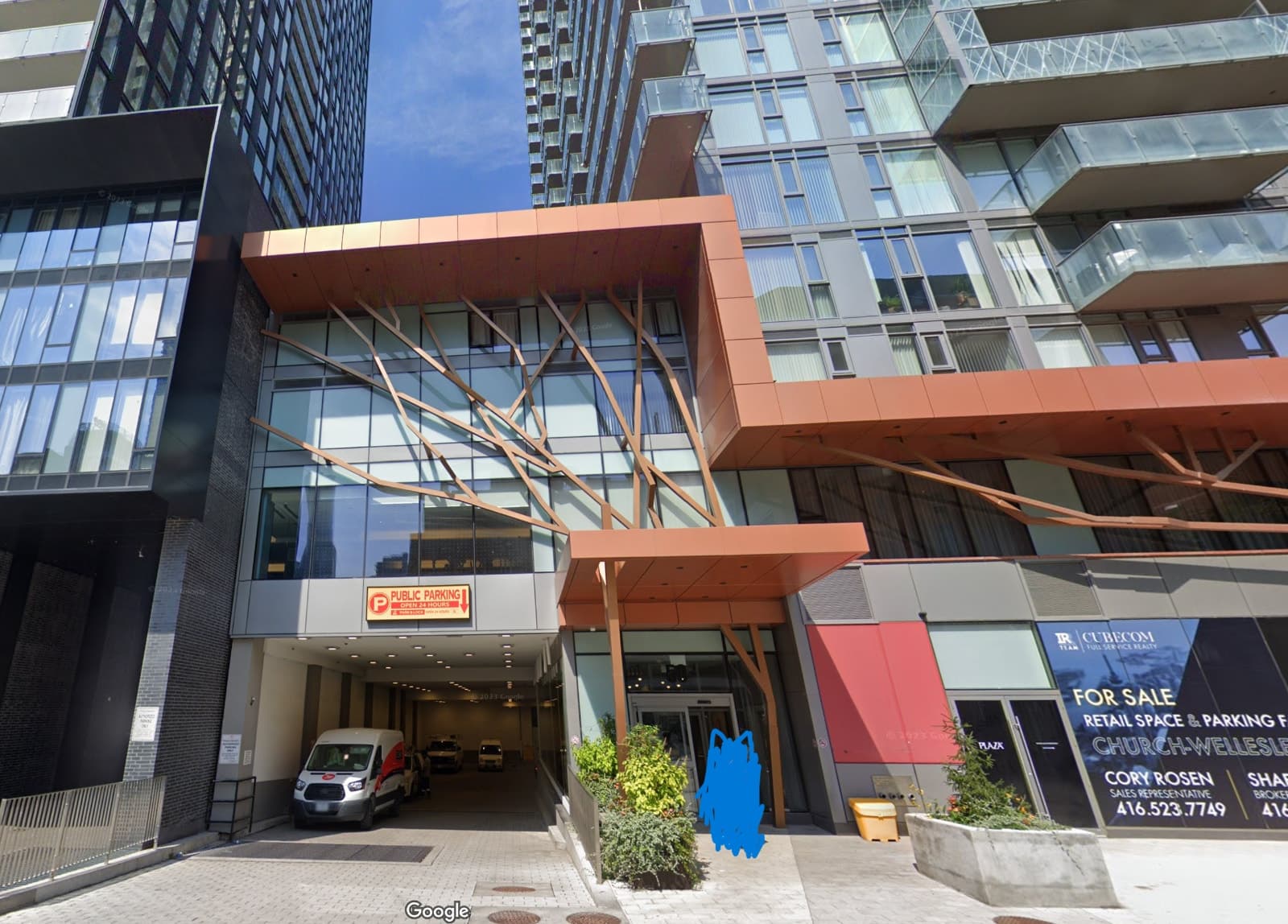 Indoor condo parking spot near elevator