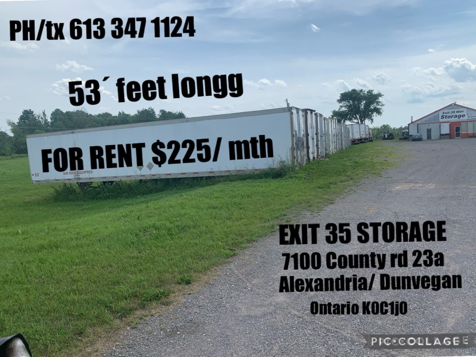 53ft dry storage container in fenced yard near Alexandria