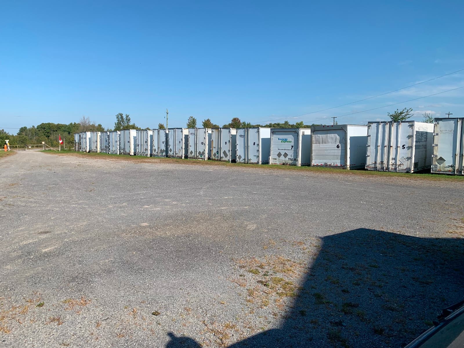 53ft dry storage container in fenced yard near Alexandria