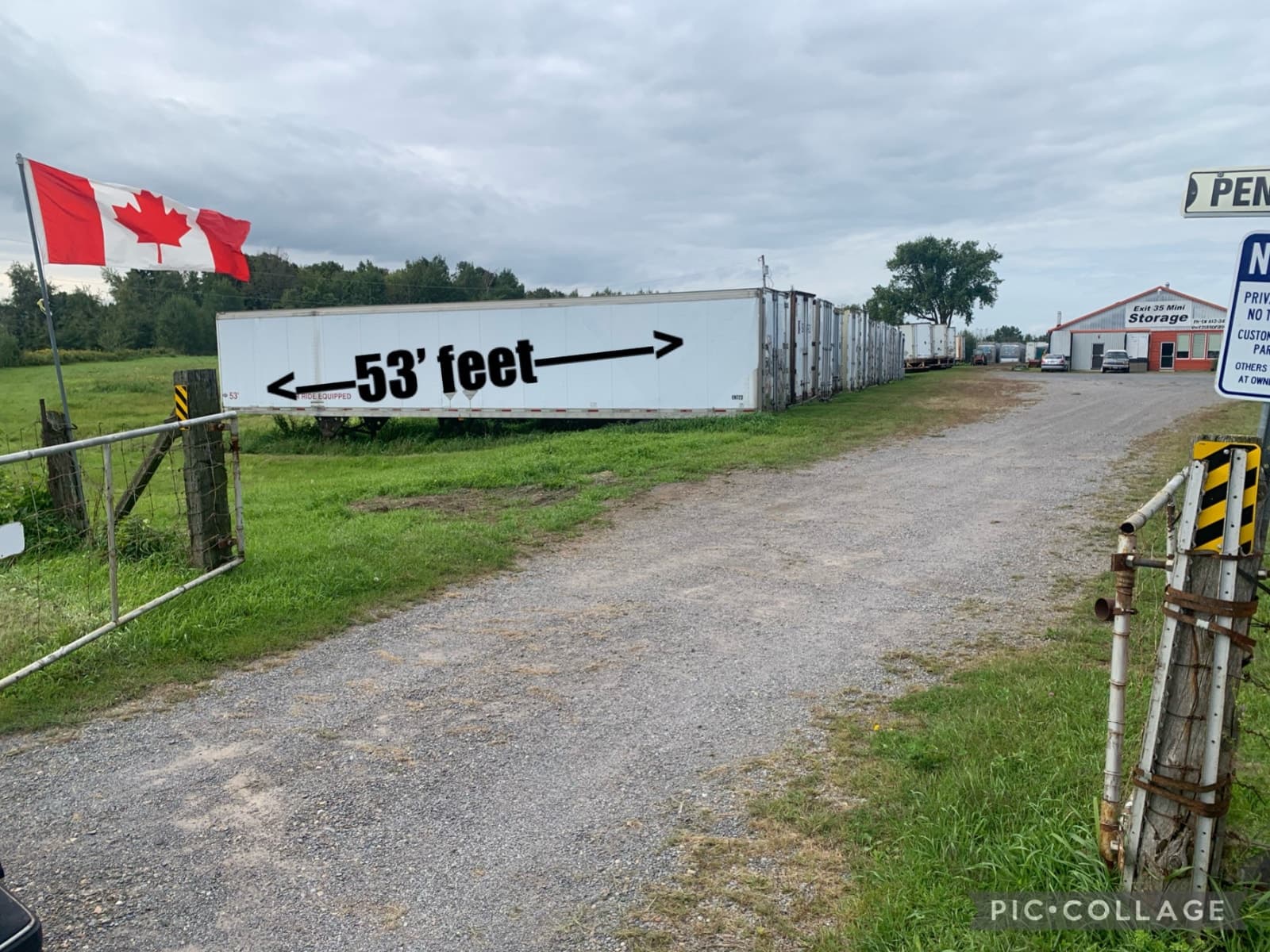53ft dry storage container in fenced yard near Alexandria