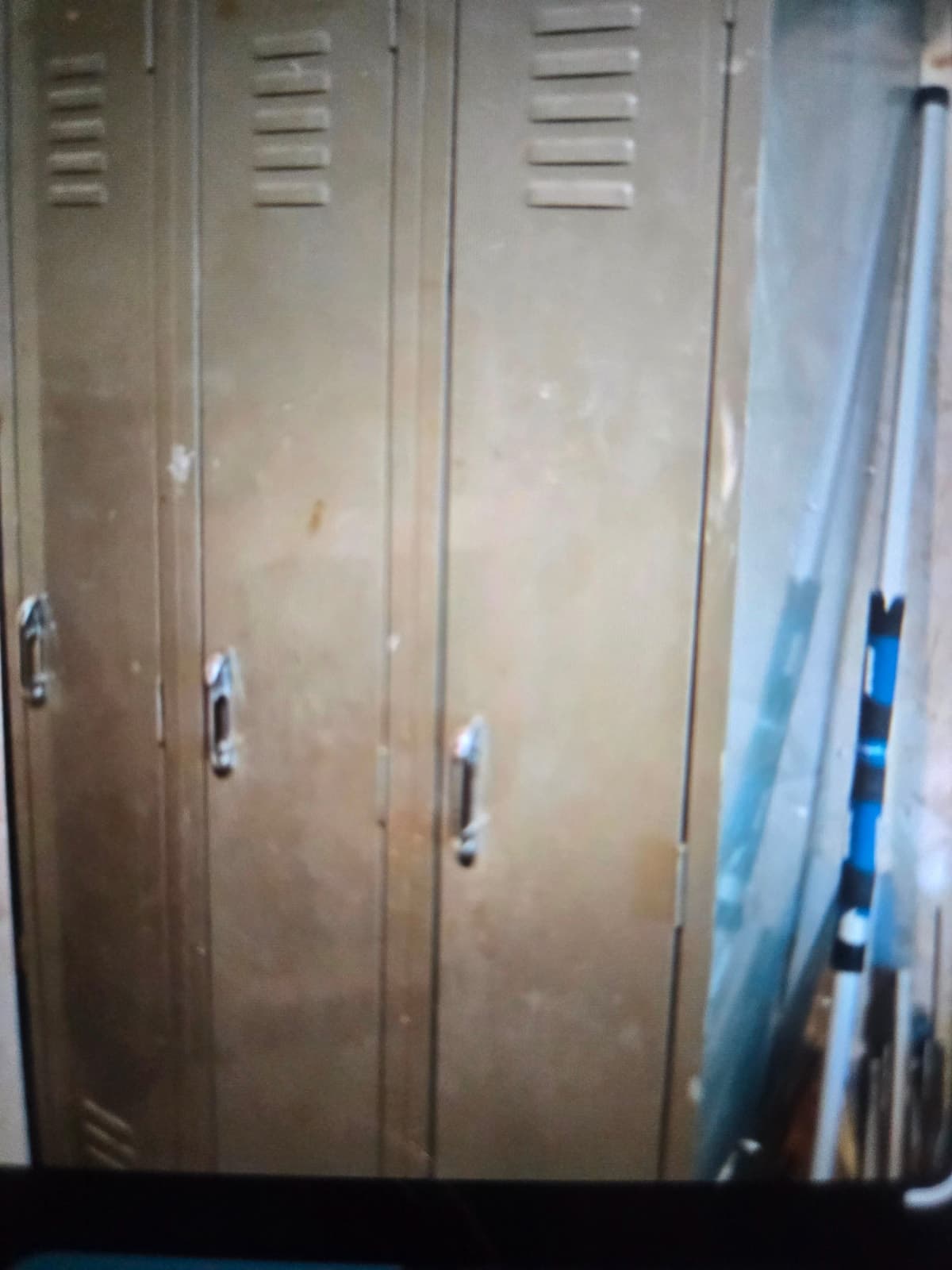 Small locker storage space with lockable doors