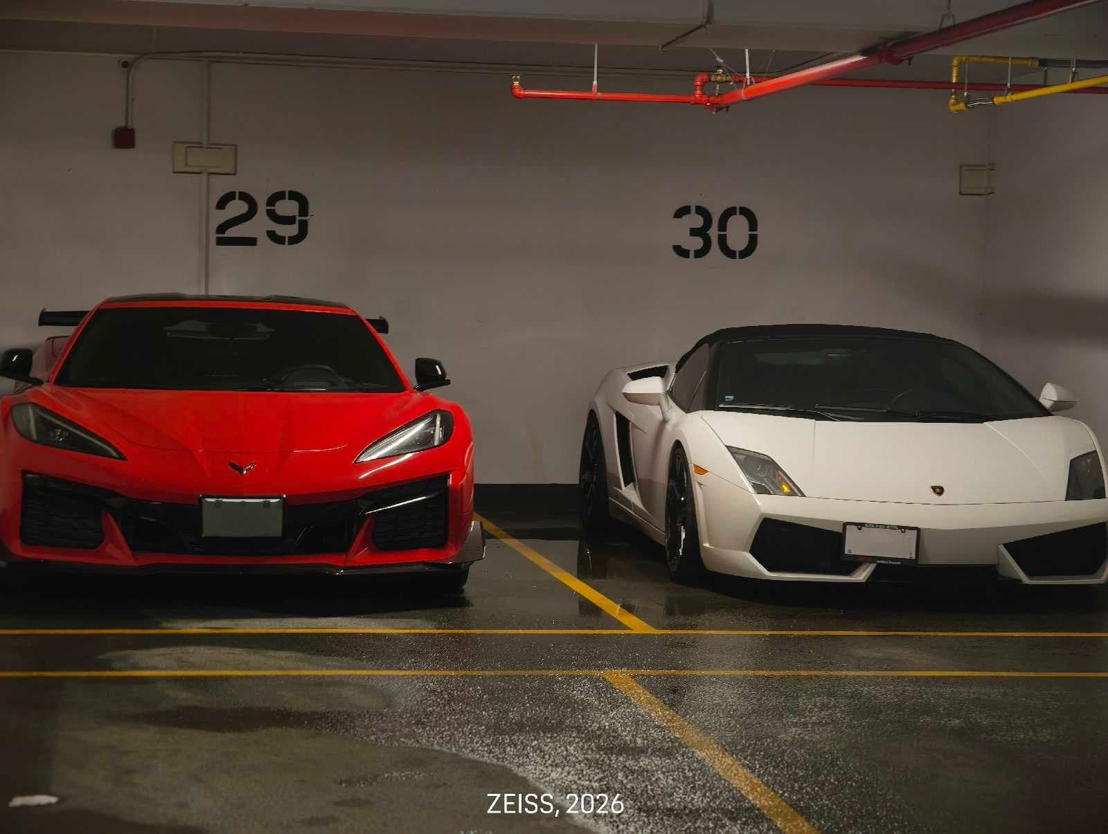 Underground indoor parking spot in Hamilton building