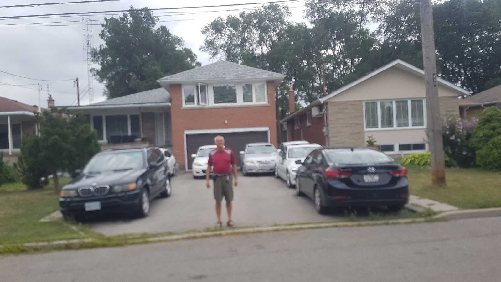 Residential driveway parking spot for one car