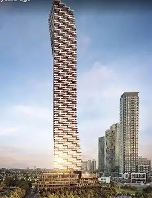 The M City towers at Burnhamthorpe and Confederation