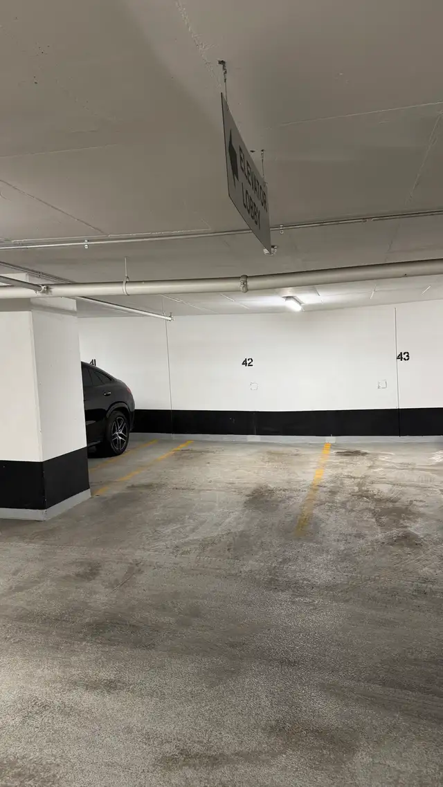The numbered spot, a few steps from the elevator lobby